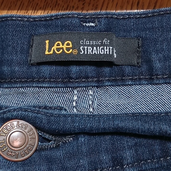 LEE Jeans Women 20 BLUE Denim Preowned CLASSIC FIT STRAIGHT LEG Used Spring - Picture 6 of 12